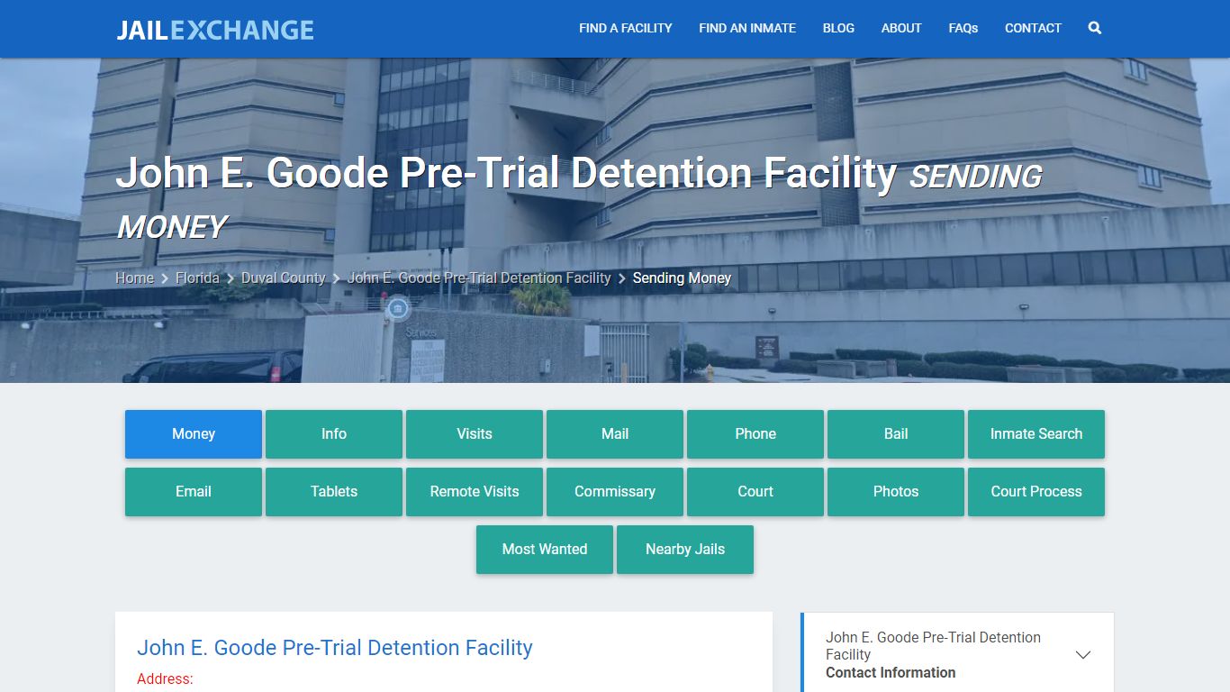 John E. Goode Pre-Trial Detention Facility Sending Money - Jail Exchange